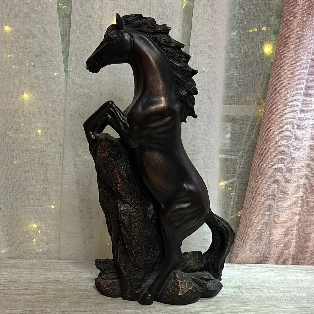 Elegant Black Horse Sculpture